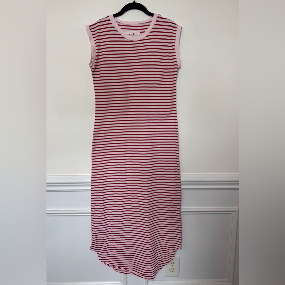 Frank & Eileen Maxi Cory Vintage Muscle Tee Dress in Red French Stripe - Small